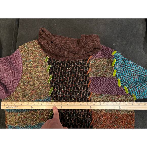 Curio women’s multi color knit turtleneck sweater size XL - Picture 7 of 9